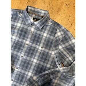 Orvis Tech Shirt Mens L Gray Plaid Long Sleeve Performance Button Down Outdoors